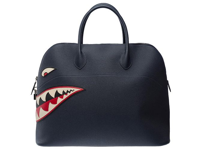 Hermès Borsa HERMES Bolide in Pelle Blu Navy - 101971 - vista 4