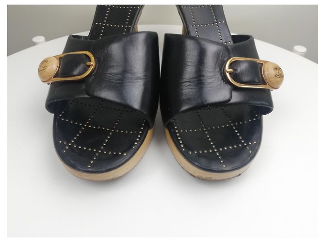 Mules Chanel in pelle nera 37 Nero - vista 11