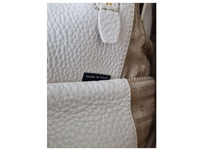Borsa Prada in pelle color crema Crudo - vista 15