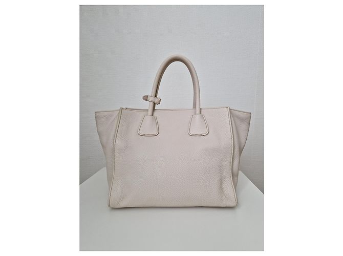 Borsa Prada in pelle color crema Crudo - vista 6