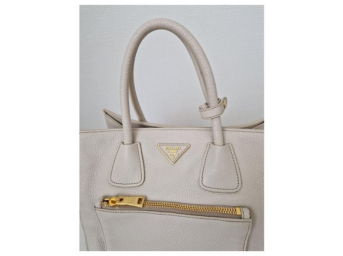 Borsa Prada in pelle color crema Crudo - vista 9
