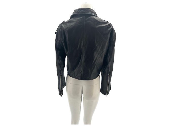 Autre Marque Chaquetas Envelope 1976 T.FR 36 de cuero vegano Negro - vista 2
