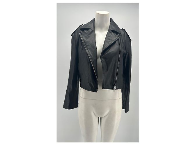Autre Marque Chaquetas Envelope 1976 T.FR 36 de cuero vegano Negro - vista 3