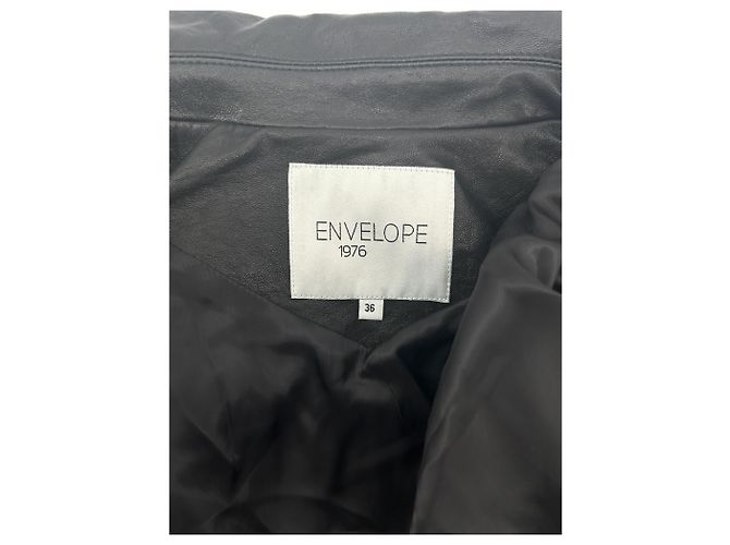 Autre Marque Chaquetas Envelope 1976 T.FR 36 de cuero vegano Negro - vista 6