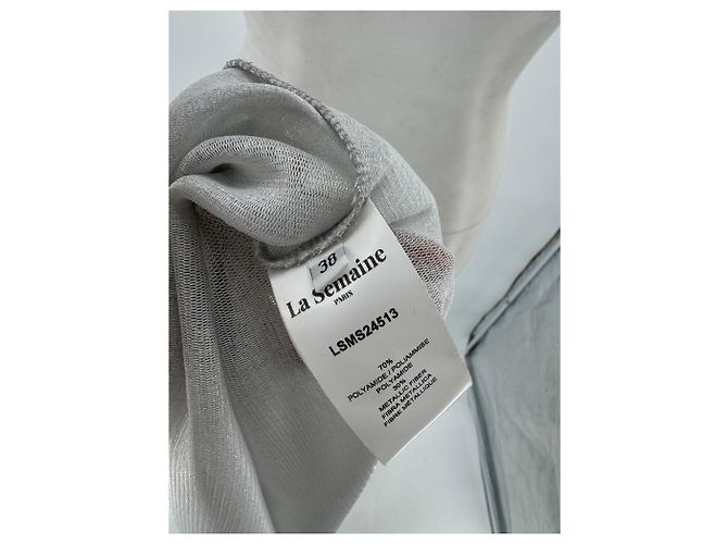 Autre Marque La Semaine vestidos T.FR 38 Poliéster Gris - vista 7