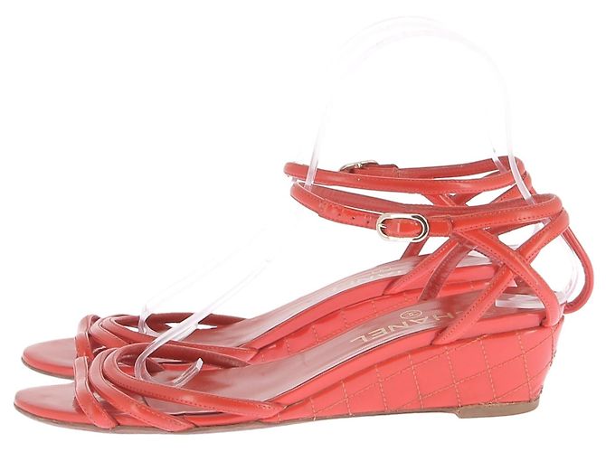 Sandali Chanel T.EU 38 Pelle Arancione - vista 2