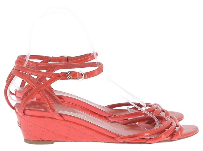Sandali Chanel T.EU 38 Pelle Arancione - vista 3