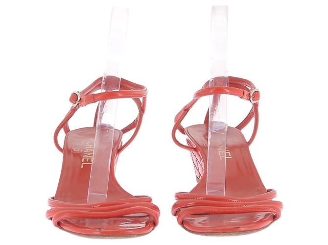 Sandali Chanel T.EU 38 Pelle Arancione - vista 4