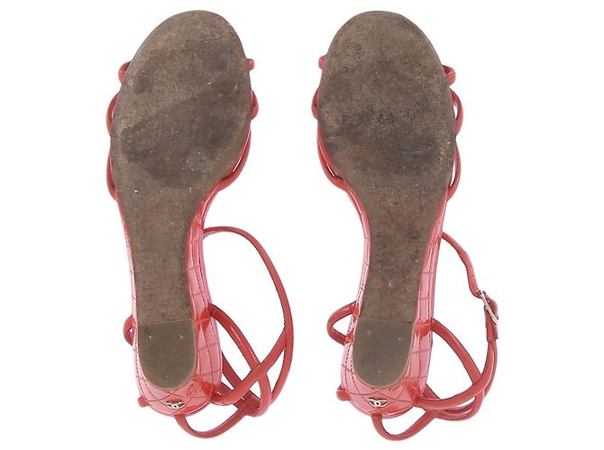 Sandali Chanel T.EU 38 Pelle Arancione - vista 6