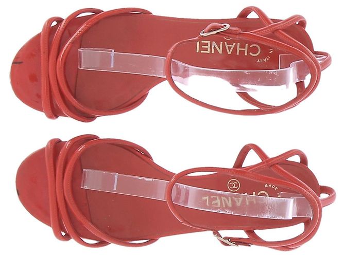 Sandali Chanel T.EU 38 Pelle Arancione - vista 7