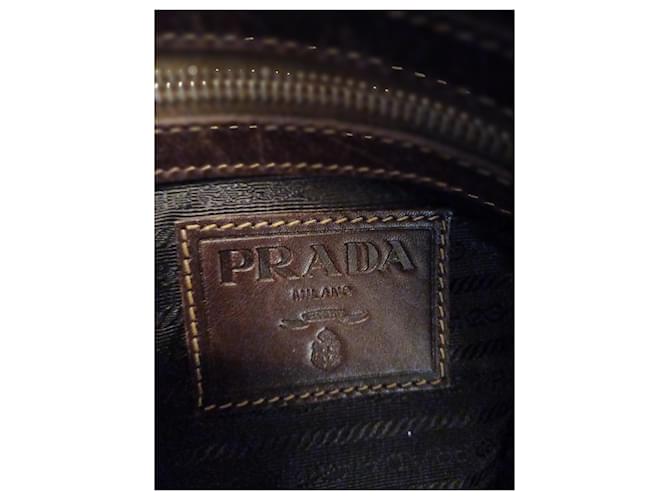 Borsa Prada Marrone Scuro in Tela - vista 3