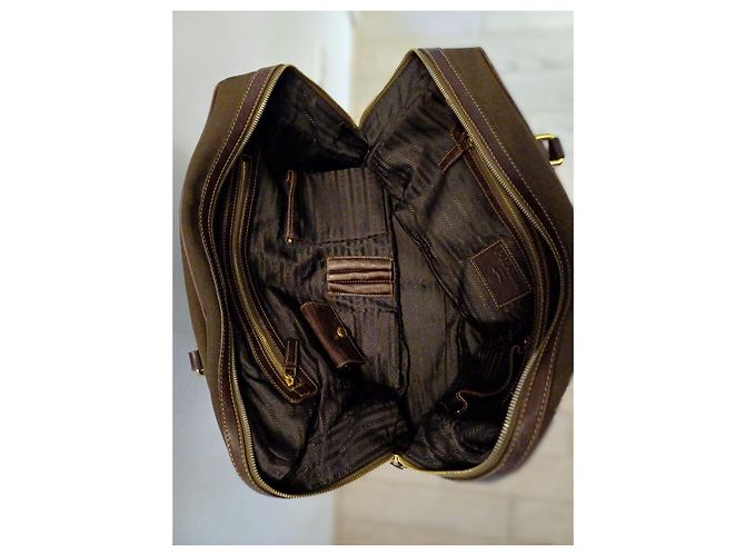 Borsa Prada Marrone Scuro in Tela - vista 4