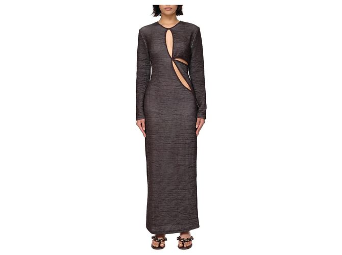 Autre Marque Vestido Christopher Esber Crochet Anglaise Marrón Castaño - vista 5