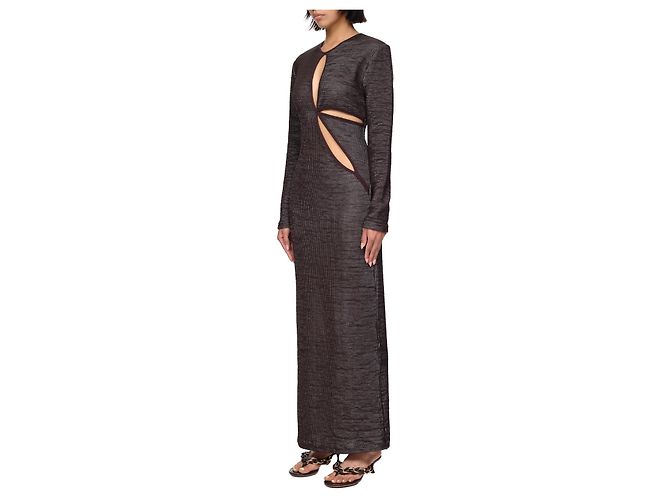 Autre Marque Vestido Christopher Esber Crochet Anglaise Marrón Castaño - vista 6
