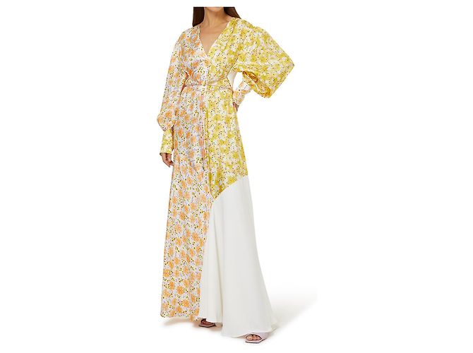 Autre Marque Brogger Elsie Seiden Maxikleid mit Blumenmuster Mehrfarben - Ansicht 2
