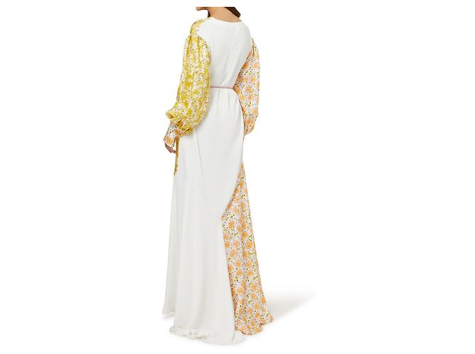 Autre Marque Brogger Elsie Seiden Maxikleid mit Blumenmuster Mehrfarben - Ansicht 3
