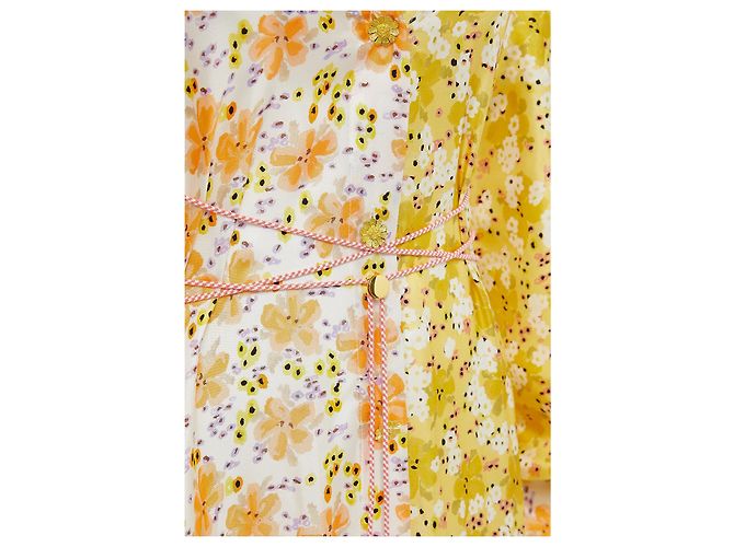 Autre Marque Brogger Elsie Seiden Maxikleid mit Blumenmuster Mehrfarben - Ansicht 4
