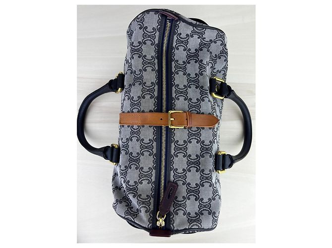 Céline Boston Bag Vintage Triomphe Canvas in sehr gutem Zustand - Ansicht 5