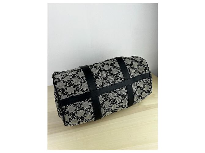 Céline Boston Bag Vintage Triomphe Canvas in sehr gutem Zustand - Ansicht 8