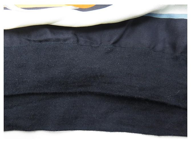 Hermès NEUER HERMES TWILLAINE-PULLOVER MIT TATERSALE-DRUCK 38 M IN KASCHMIR-SEIDEN-BOX Marineblau - Ansicht 7