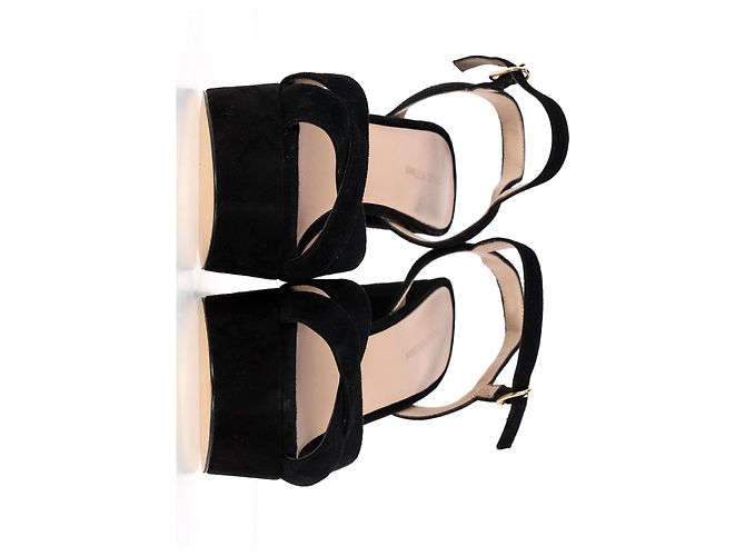Sandali Stuart Weitzman Dayna con plateau in pelle scamosciata nera - vista 10