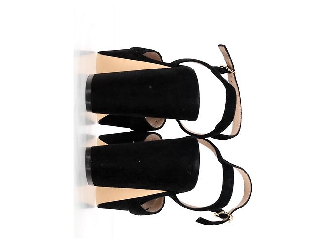 Sandali Stuart Weitzman Dayna con plateau in pelle scamosciata nera - vista 12