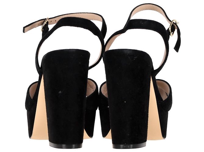 Sandali Stuart Weitzman Dayna con plateau in pelle scamosciata nera - vista 5