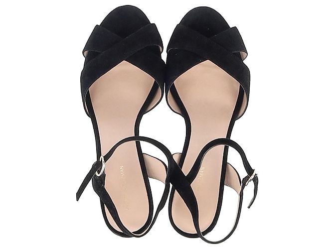 Sandali Stuart Weitzman Dayna con plateau in pelle scamosciata nera - vista 6