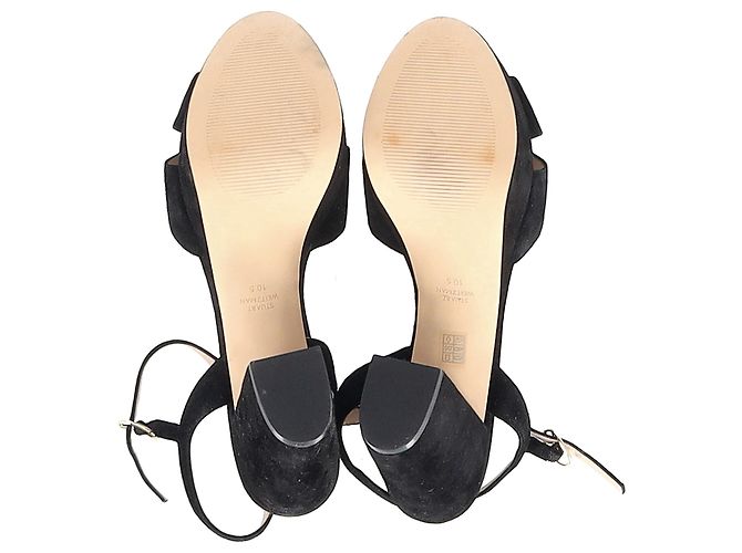 Sandali Stuart Weitzman Dayna con plateau in pelle scamosciata nera - vista 7