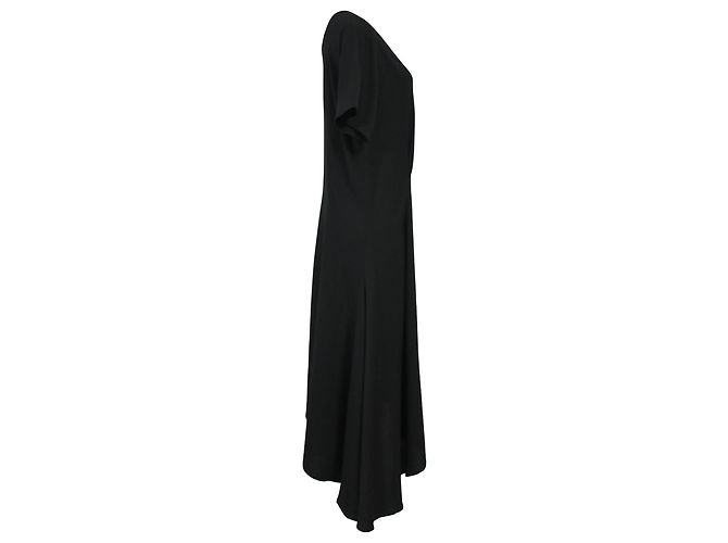 Vestido assimétrico Ann Demeulemeester em lã preta - vista 2