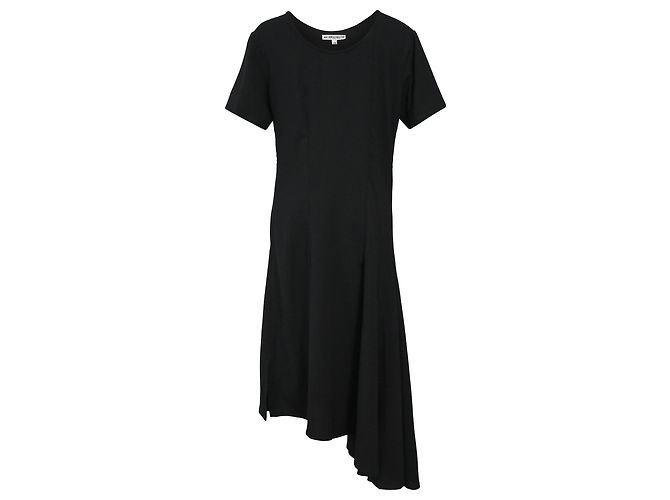 Vestido assimétrico Ann Demeulemeester em lã preta - vista 3