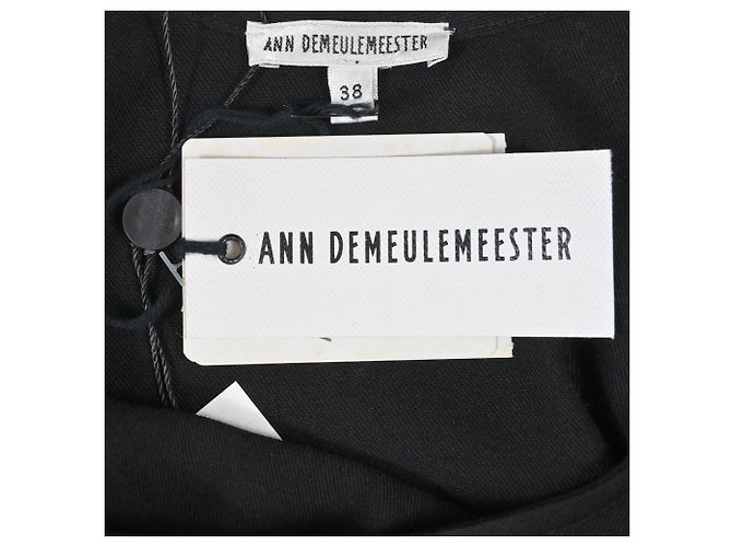 Vestido assimétrico Ann Demeulemeester em lã preta - vista 4