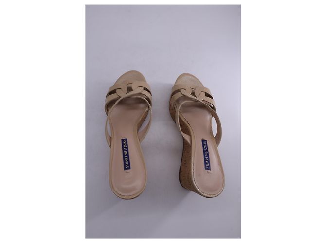 Sandali con zeppa Cadence Stuart Weitzman in pelle beige - vista 12