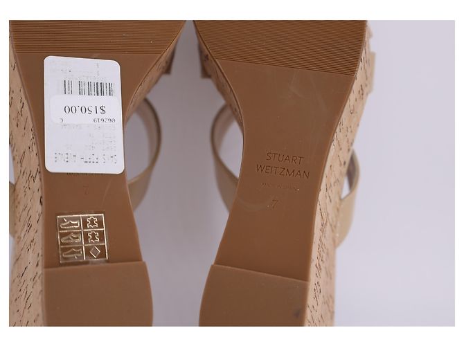 Sandali con zeppa Cadence Stuart Weitzman in pelle beige - vista 14