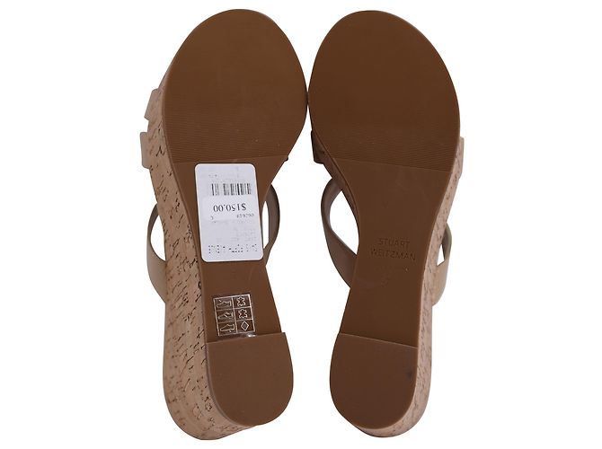 Sandali con zeppa Cadence Stuart Weitzman in pelle beige - vista 6