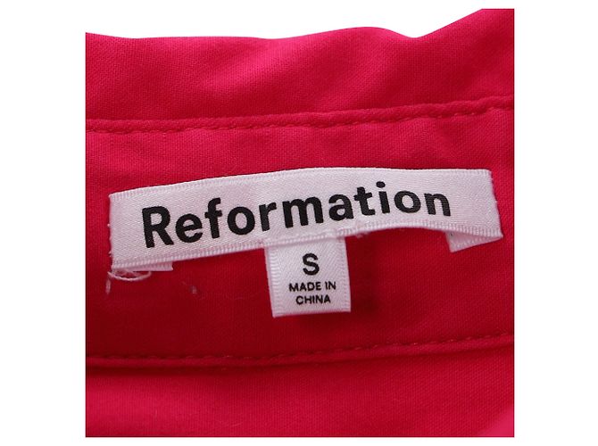 Camicia Reformation Will Button in cotone rosa - vista 4