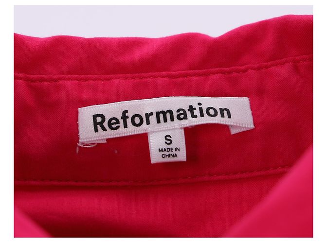 Camicia Reformation Will Button in cotone rosa - vista 7