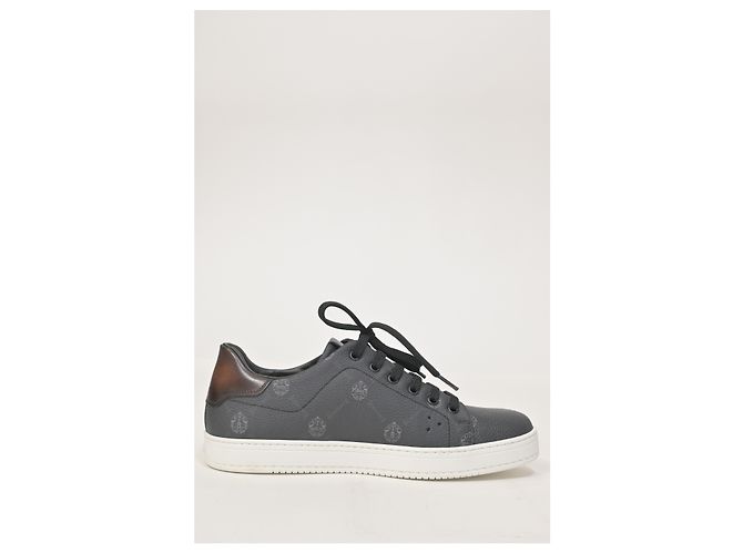 Sneakers Berluti Playtime in tela spalmata grigia - vista 11