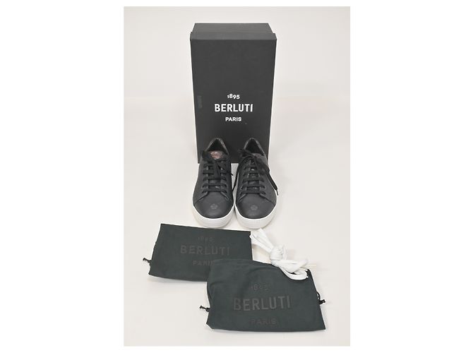 Sneakers Berluti Playtime in tela spalmata grigia - vista 20