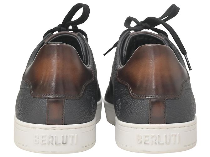 Sneakers Berluti Playtime in tela spalmata grigia - vista 4