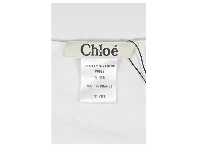 Chloé Top sin mangas con volantes Chloe en algodón blanco - vista 10