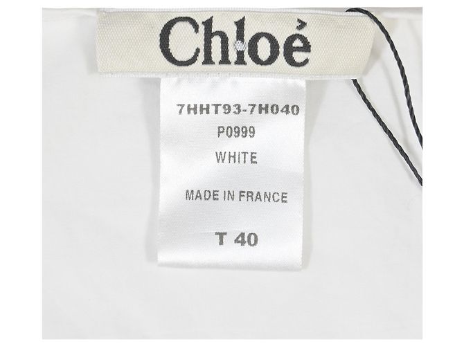 Chloé Top sin mangas con volantes Chloe en algodón blanco - vista 5