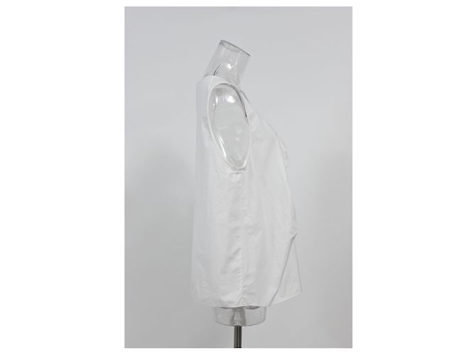 Chloé Top sin mangas con volantes Chloe en algodón blanco - vista 7