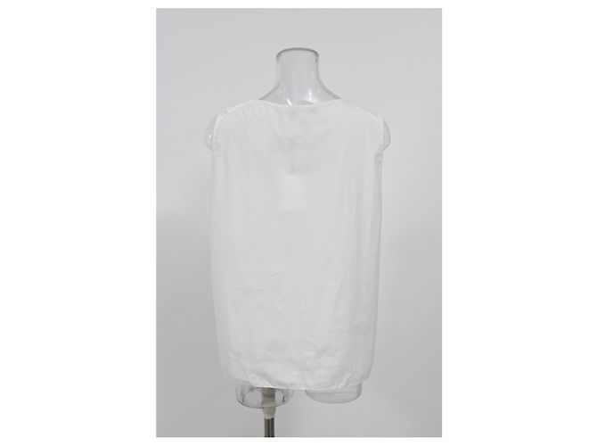 Chloé Top sin mangas con volantes Chloe en algodón blanco - vista 8