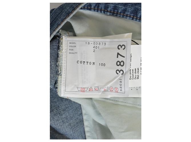 Sacai Luck Falda midi Sacai Patchwork en denim azul - vista 8