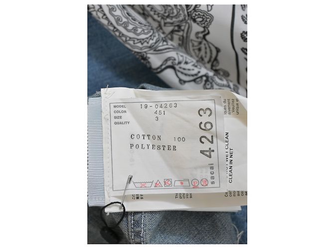 Sacai Luck Top con detalle de bandana Sacai en denim de algodón azul - vista 10