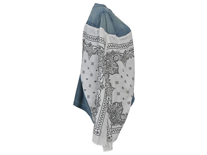 Sacai Luck Top con detalle de bandana Sacai en denim de algodón azul - vista 2