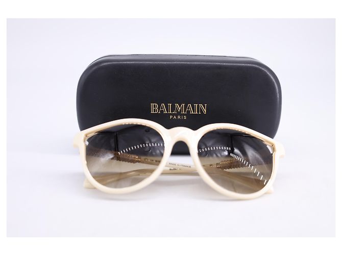 Balmain BL2507 Óculos de Sol Redondos em Acetato Branco - vista 12