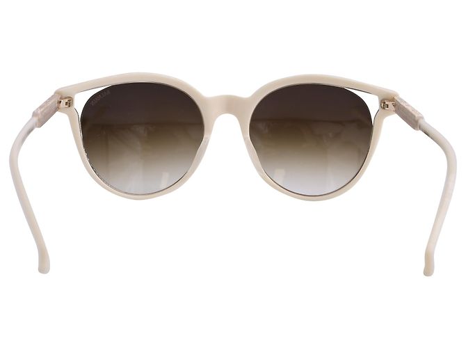 Balmain BL2507 Óculos de Sol Redondos em Acetato Branco - vista 3