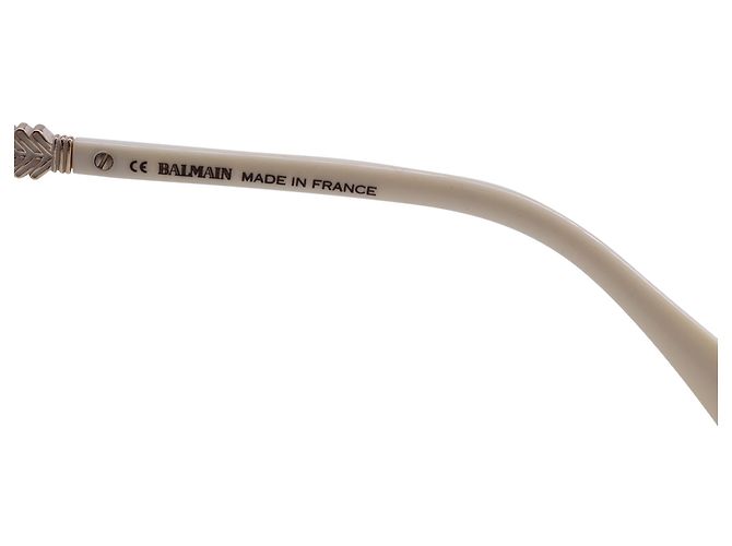 Balmain BL2507 Óculos de Sol Redondos em Acetato Branco - vista 5